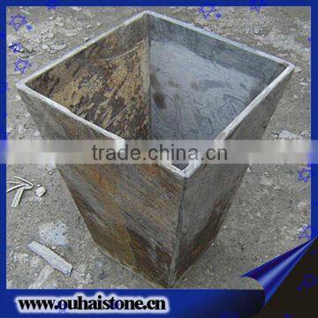 Various shapes cutting edge slate stone rectangular plant pots