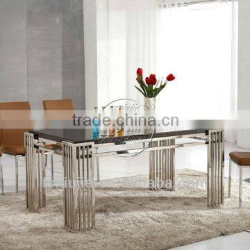 L860 Luxury Classic Brown Marble Dining Table Set/Dining Room Table