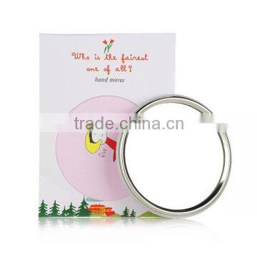 Mirror tinplate promotion gift metal tin decorative hand mirror/ pocket makeup mirror