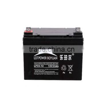 Nominal Voltage 12v 33ah Valve Regulated Lead Acid Battery