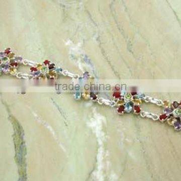 Multi stone .925 sterling silver bracelets wholesale bracelets fashion jewelry