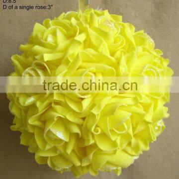 2015 Popular Artificial PE Flower 8.5" Artificial PE Wedding Rose Hanging Ball