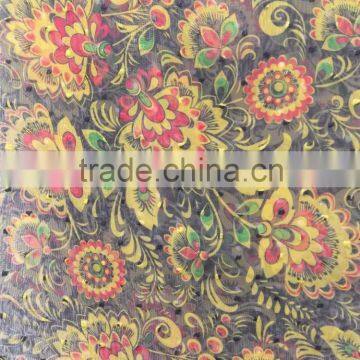 2016 latest flower design floral chiffon fabric chiffon paper printed fabric