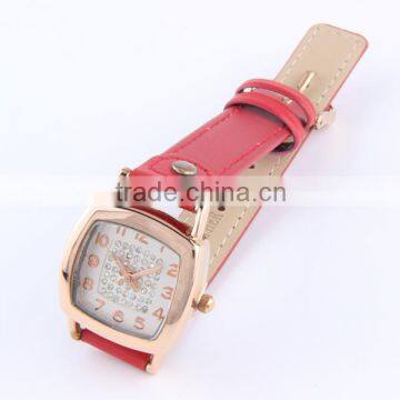 3 Atm Water Resistant Leather Watch Square Shaped Case