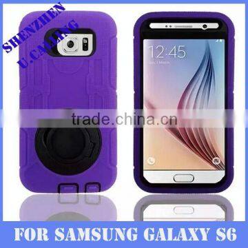 Hybrid Heavy Duty Ring Holder Protective Case For Samsung Galaxy S6 Cover photo-4