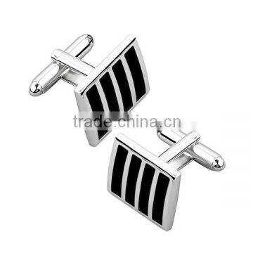 BasAcc Black/ Silver Square Cufflink Version 2 Wedding Cufflinks Metal Cufflinks