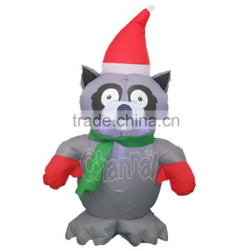 Blow up toys	light up yard decor inflatable racoon christmas decor