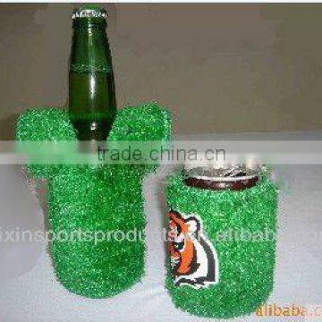 neoprene green grass can cooler