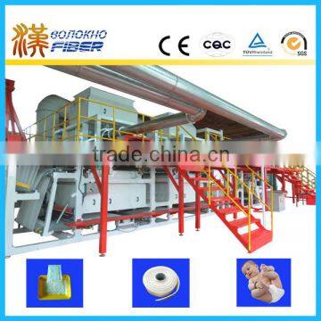 Water absorbent airlaid core production equipment for sanitary napkins, Water absorbent airlaid core production line for diaper