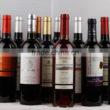 25oz round empty red wine glass bottle with cork