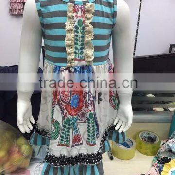 2016 Newest Boutique Girls Summer Outfits Popular Style Squirrel Printing Top Cotton Ruffle Outfits photo-3