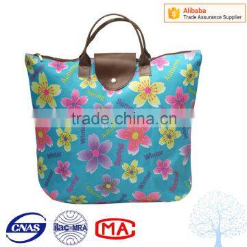 DIY printing design summer fashion oxford bag with leather handle