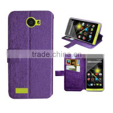 for archos 50 diamond puriple wallet leather case for factory price with high quality