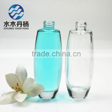 factory supply transparent luxury cosmetic airless lotion pump glass bottle