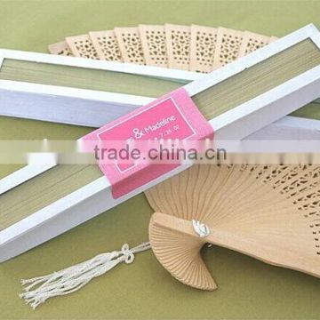 Beautiful High Quality Personalized Sandalwood Fan Wedding Gift