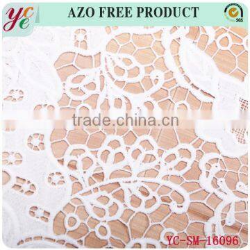 Pure White Bloom Pattern Hollow Woven Fabrics Embroidery Fabric for Wedding Dress photo-4