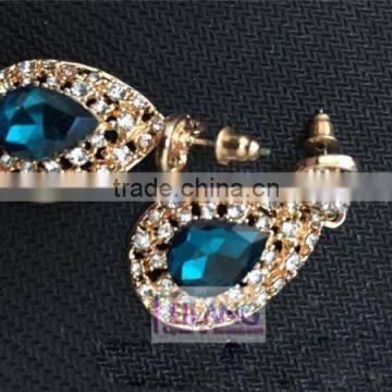 GOLD Drop Jewelry Earrings Hypoallergenic Diamond Crystal Earrings