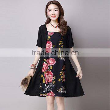 JPSKIRT160818 Latest Fashion Ladies Chinese Floral Retro Dress