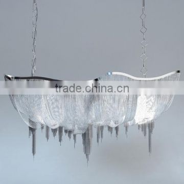 0822-4 Contemporary luxury restaurant Chandelier Atlantis chrome chain chandelier