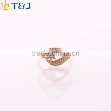 S>>>wholesale new design gold plate unisex ring fashion jewelry diamond zincon flower eyes rings for anniversary