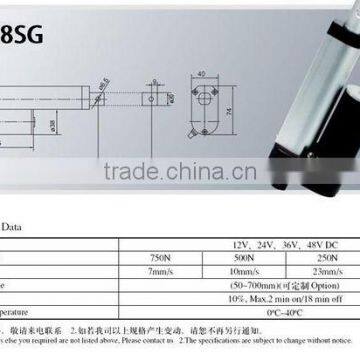 Long Stroke 100mm/100s 24Volt DC Putter Motor for Window Opener photo-2