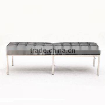 modern black leather Barcelona bench replica