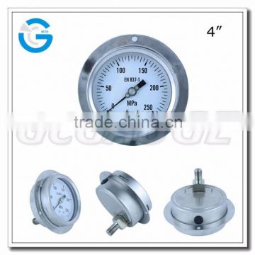 High quality LBM high pressure all stainless steel gauges 2500bar with flange