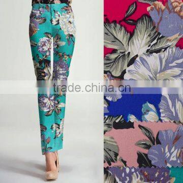 100% spun viscose fabric wholesale printed rayon fabric for pants