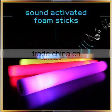 Promotional LED Foam Stick with sound Activated Function, 16" Flash Foam Stick Sound Activated