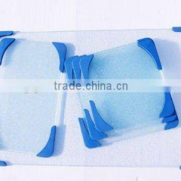 with rubber edge protection tempered glass bread cutting board