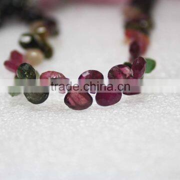 Natural Multi Tourmaline Faceted Briolette Heart