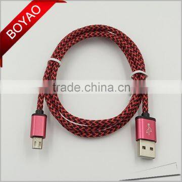 2016 Wholesale Colorful Nylon Braided Micro Usb Cable, Round Usb Charging Cable, 2A Usb Data Cable photo-3