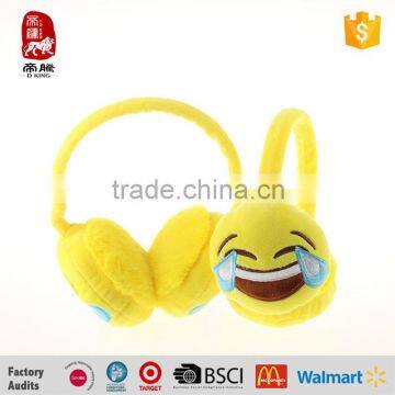 2016 new design hot sale plush emoji safety earmuff wholesale