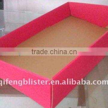 cheap customized red printing 3ply B flute strong corrugated kraft display box for sales