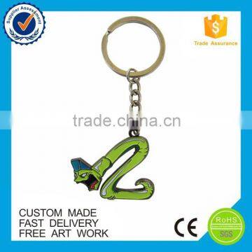 wholesale custom made snake shaped metal keychains