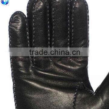 2016 New Design Men Winter Sheepskin Genuine Leather Gloves for Touch Screen photo-3