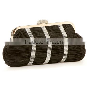 Pleated Frame Satin Clutch/Evening bag