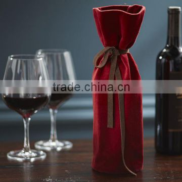 promotional wholesale gift velvet drawstring wine bags