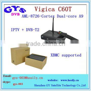 android vigica C60T IPTV box with DVB-T2 function smart tv box