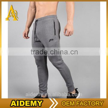 Fashion zipper pocket gym fitness joggers mens fleece jogger pants