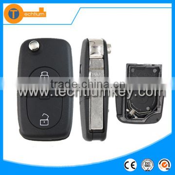 2032 battery clamp with logo and HAA blade 2 button remote key blanks cover for Audi A6 A6L Q5