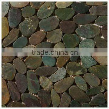 bathroom design mosaics, pebble mosaic tile, natural stone mosaic design(PMSG273)