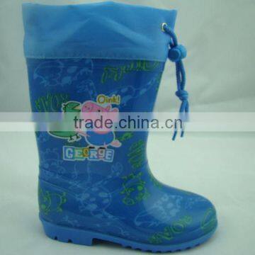 Boys bule collar PVC safety gumboots