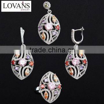 Bridal Wedding Jewelry Set Micro Pave Setting 925 Sterling Silver Jewelry TZ-0184