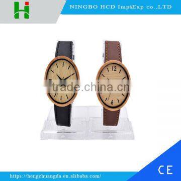 2016 Sandal wood watch leather strap quartz watches