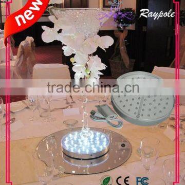 Hot Sell Round Tall Crystal Centerpiece Light Base 8 Inch Rechargeable Vase Led Centerpiece Light for Wedding/ Party photo-4
