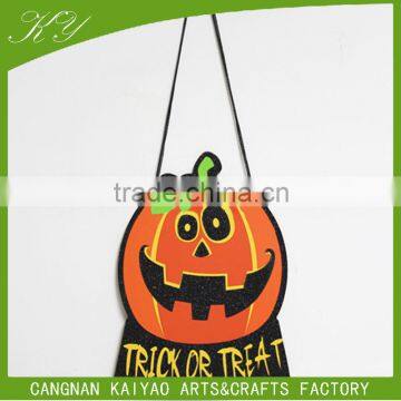 Wooden halloween pumpkin hanging decoration