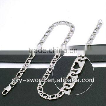 2012 new design stainless steel bike chain nacklace for men (QN10049)