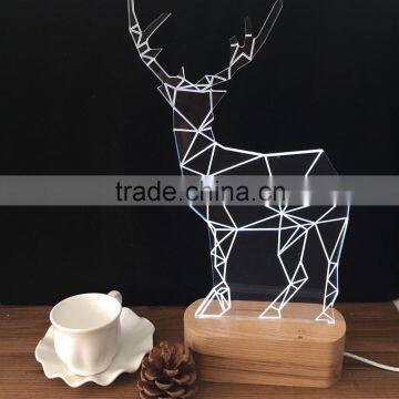 Christmas Decoration 5W 3D Acrylic LED Deer Animal Light