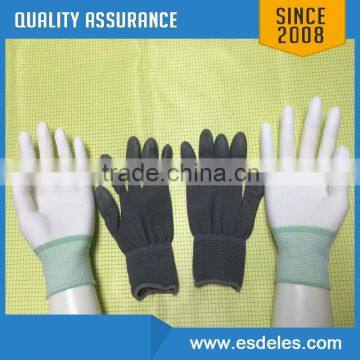 Black Nylon Material PU palm Coating Antistatic Gloves